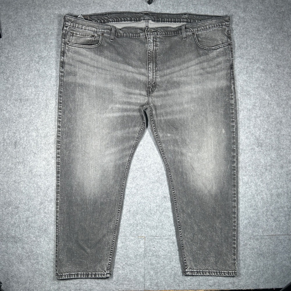 Levi's Denim 502 Mens 54x28 Gray Taper Regular Fit Stretch Casual Jeans
